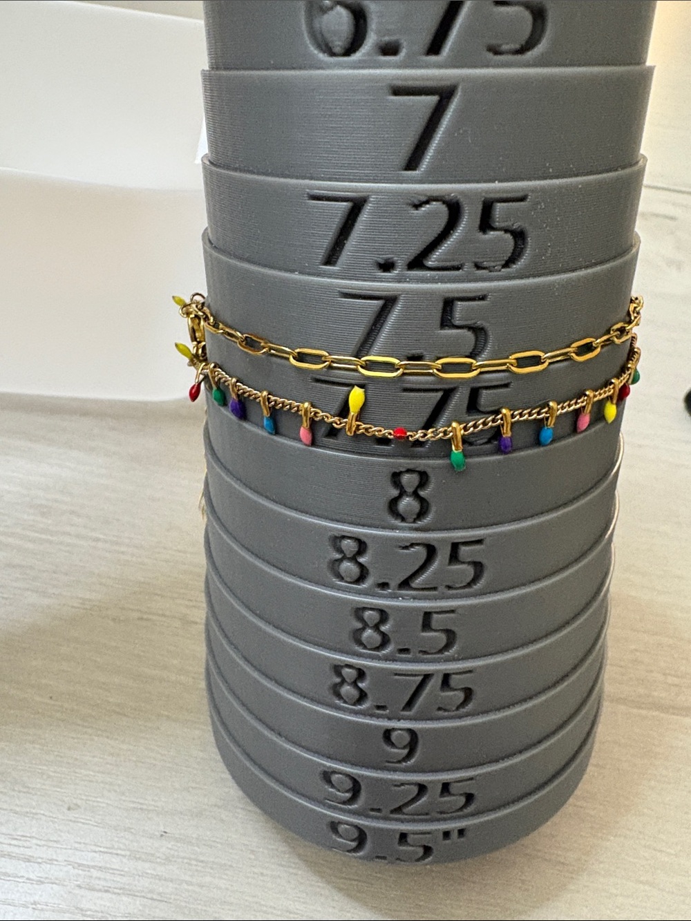 Gold Chain Bracelet with Multicolor Enamel Charms(can be used as necklace - Picture 1 of 7